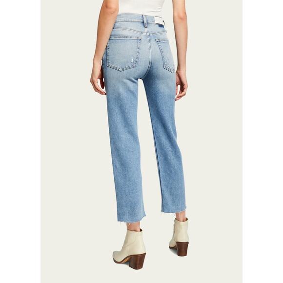 RE/DONE High-Rise Stovepipe Jeans with Raw-Edge Hem Sz 28 - Picture 11 of 11